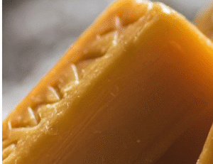 A bar of golden beeswax.